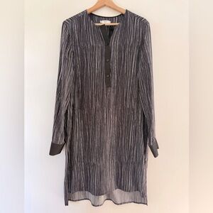 Vince Black and White Silk High Low Tunic Dress size M EUC